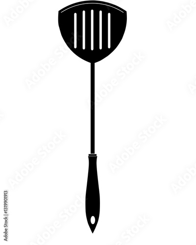 silhouette of slotted turner with transparent background