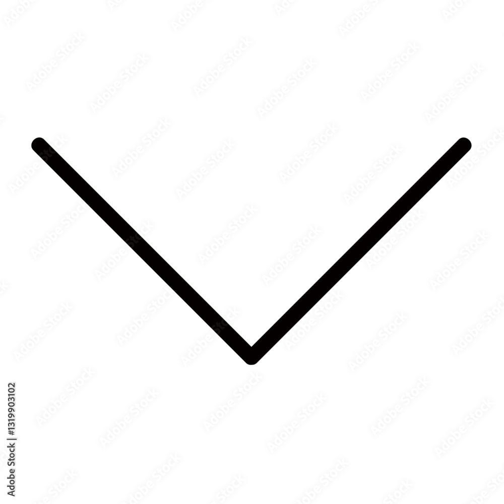 A Simple Downward Arrow Pointing Towards Unseen Possibilities, A Minimalist Design With Bold Black Lines On A Pure White Background A Simple Downward Arrow Pointing Towards Unseen Possibilities, A Minimalist Design With Bold Black Lines On A Pure White Background