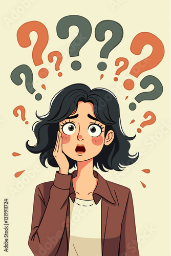 Curious Woman Struggling with Communication and Asking Many Questions