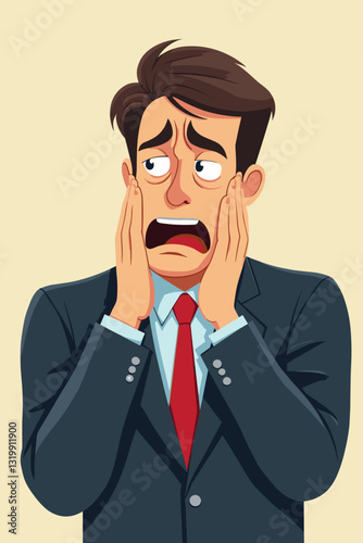 Disgusted businessman reacting with strong aversion and disapproval to unpleasant situation