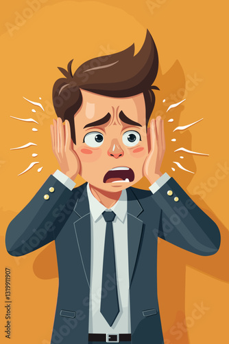 Disgusted businessman reacting with strong aversion and disapproval to unpleasant situation
