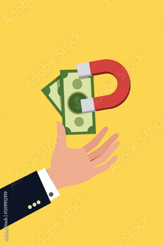 Hands Grasping for Flying Dollar Bills Representing Financial Opportunity and Success