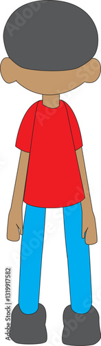 back view of a young boy
