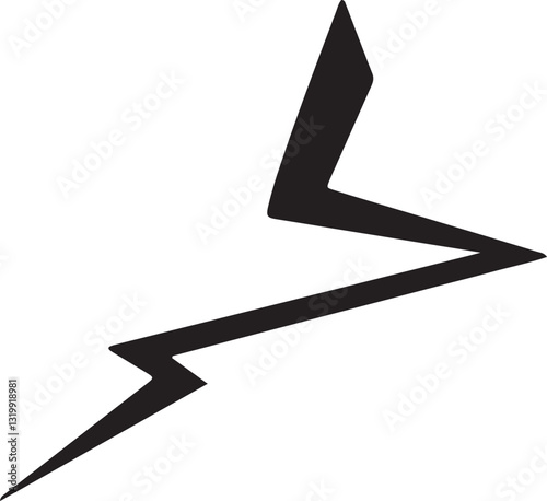 The illustration of a lightning bolt striking or flowing through the air