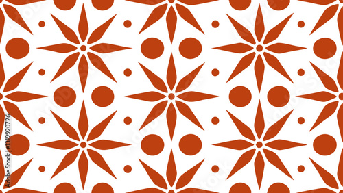 a seamless floral pattern in orange, creates a visually pleasing and balanced look, suitable for various design applications, vector illustration