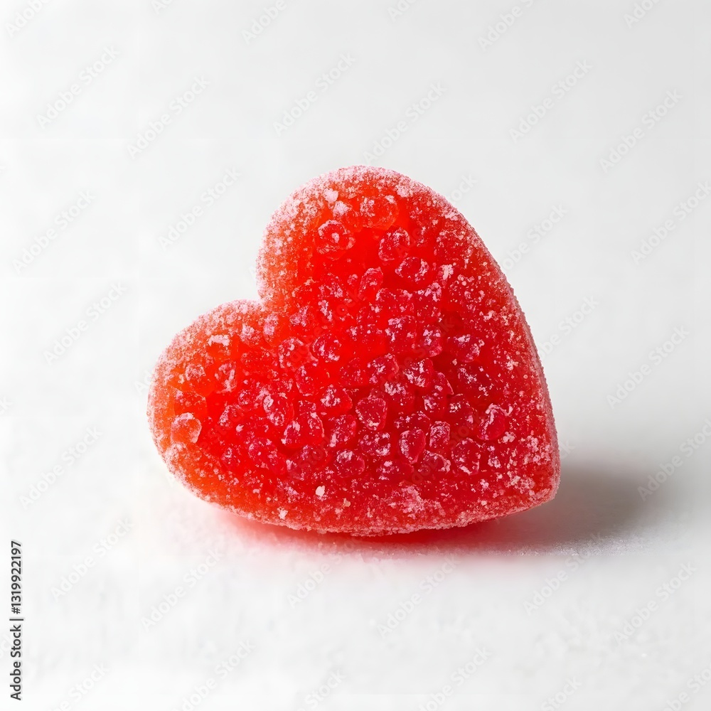 Fototapeta premium gummy candies coated in sugar heart shaped isolated on white background
