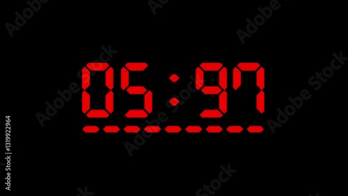 Countdown Timer Animation Red Digit 10 to 0 Seconds 4K Video