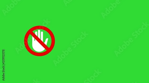 Do Not Enter Sign Animation Green Screen Background 4K Video