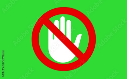 Do Not Enter Sign Animation Green Screen Background 4K Video
