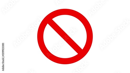 Prohibition Sign or Not Allowed Symbol Green Screen No Entry 4K Video