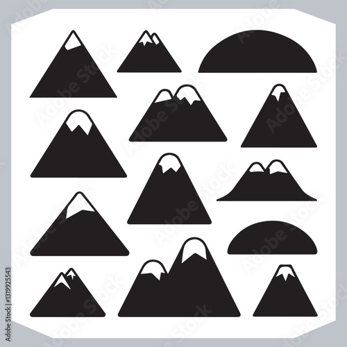 Obraz na płótnie Ultimate Hand Drawn Mountain Silhouette Set for Digital and Print Media w salonie