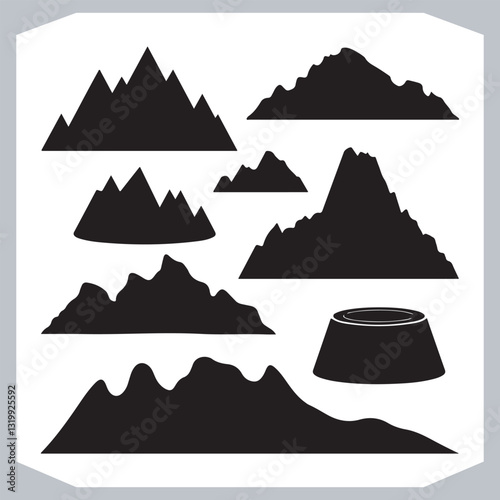Obraz na płótnie Ultimate Hand Drawn Mountain Silhouette Set for Digital and Print Media w salonie
