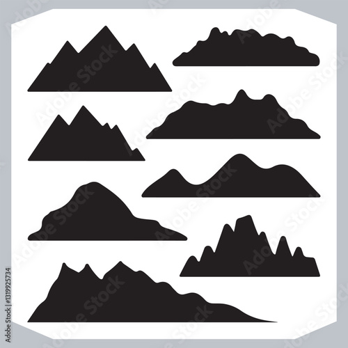 Obraz na płótnie Ultimate Hand Drawn Mountain Silhouette Set for Digital and Print Media w salonie