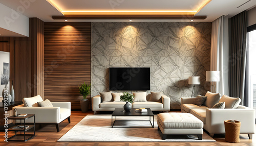 The mock up interior design of modern house and apartment and luxury cozy living room and wall pattern texture background , with white tonespng