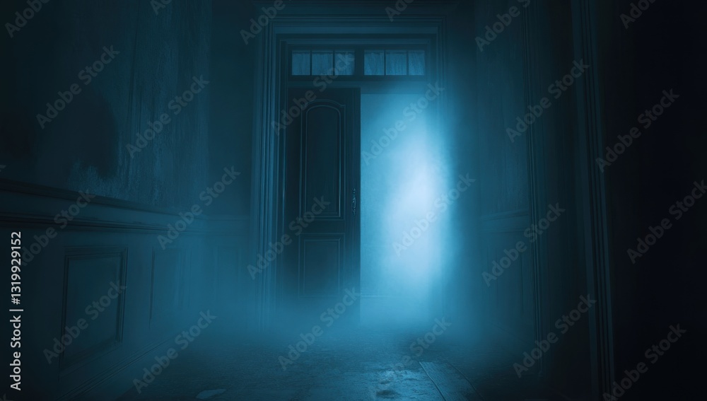 Obraz premium Mysterious Hallway: A Chilling Glimpse into an Abandoned Mansion