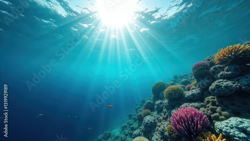 Wallpaper Mural Sunlight shining on a coral reef affected by coral bleaching	 Torontodigital.ca