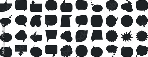 dialogue box silhouette vector set