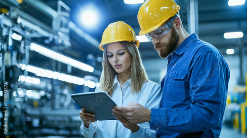 Collaboration of Engineers in a High-Tech Industrial Space photo