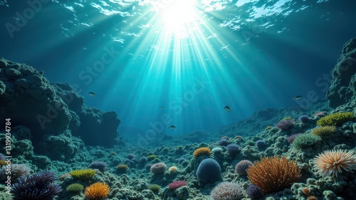 Wallpaper Mural Sunlight shining on a coral reef affected by coral bleaching	 Torontodigital.ca