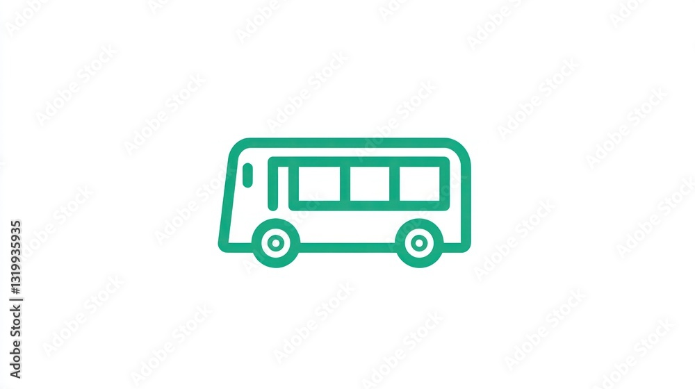 Simple Green Bus Icon for Transportation and Travel Design Simple Green Bus Icon for Transportation and Travel Design