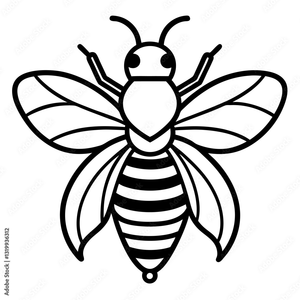 Bee Icon Vector Illustration – Cartoon, Clipart & Line Art Design on White Background, High-quality bee icon vector illustration in cartoon, clipart, and line art style on a white background. Bee Icon Vector Illustration – Cartoon, Clipart & Line Art Design on White Background, High-quality bee icon vector illustration in cartoon, clipart, and line art style on a white background.