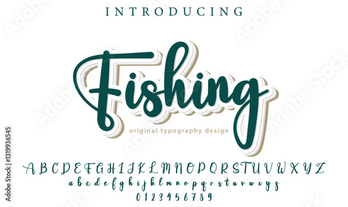 Fishing Font Stylish brush painted an uppercase vector letters, alphabet, typeface