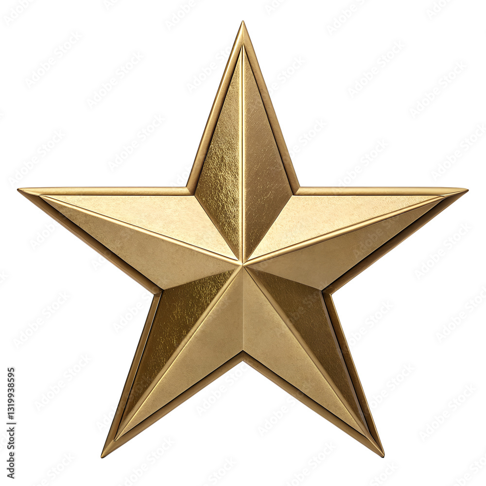 Obraz premium Gold star on white or transparent background