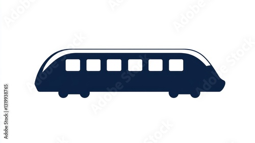 Modern Train Silhouette with Streamlined Design for Transportation and Travel Concepts