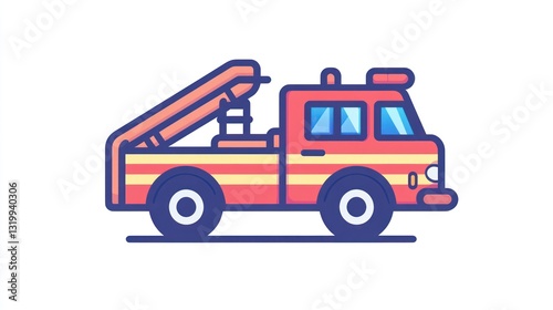Wallpaper Mural Illustration of a vibrant fire truck with ladder ideal for emergency services and rescue opera Torontodigital.ca