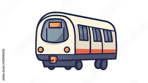Illustration of a Modern Train Car Featuring Sleek Design and Vibrant Colors for Transportatio