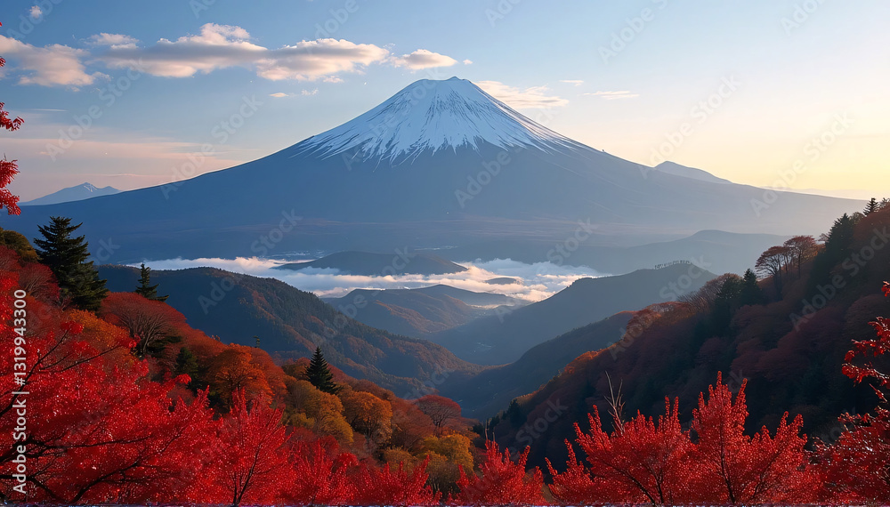 Fototapeta premium Japan's Mount Fuji in the fall season. 