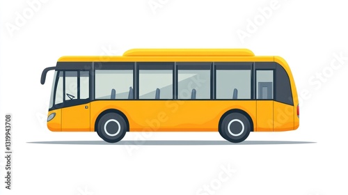 A vibrant yellow bus on a white background ideal for transportation school and public transi