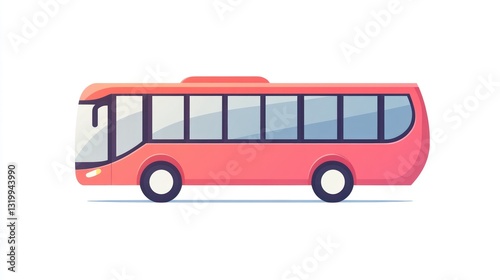 A vibrant pink bus with sleek design ideal for transportation and travel concepts