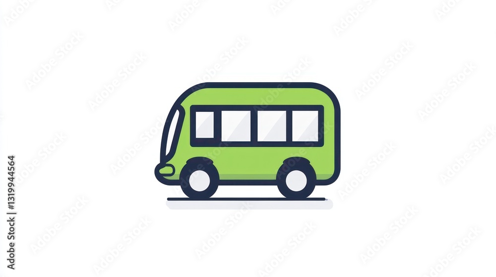 A green bus icon with clean lines and simple design ideal for transportation travel and eco A green bus icon with clean lines and simple design ideal for transportation travel and eco