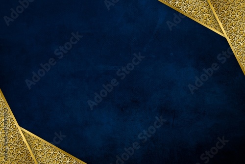 Abstract dark blue luxury background with gold patterns. elegant gold design. vintage background.
