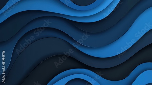 Modern black and blue abstract background perfect for business presentations or festive events, boasting sleek, layered design.