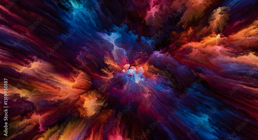Fototapeta premium Background conveys a strong sense of energy and dynamism, as if witnessing a powerful explosion or a moment of creation