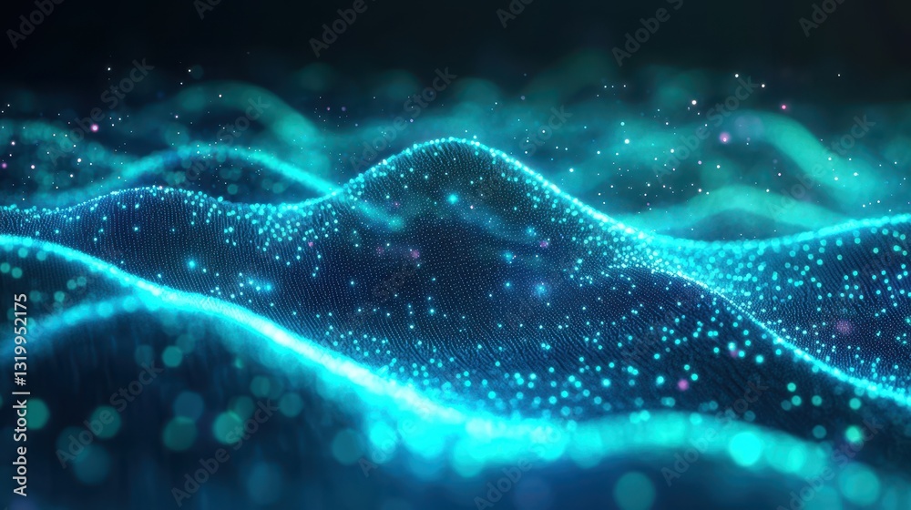 Abstract Digital Waves, Dark Background (2) Abstract Digital Waves, Dark Background (2)