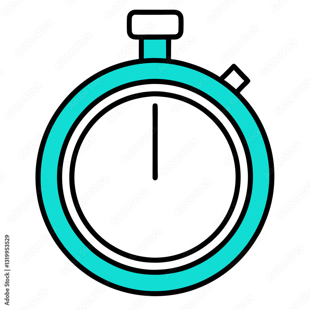 Obraz premium Clock Logo Vector Illustration – Clipart, Cartoon, and Line Art Design on White Background, Clean clock logo vector – cartoon, clipart, and line art design on a white background for digital use.
