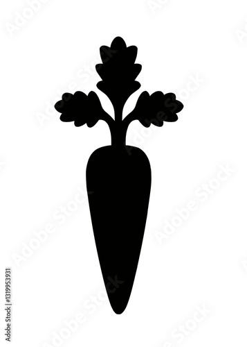 carrot black silhouette clipping mask illustration isolated transparent background 
