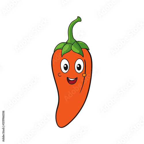 Vector Habanero Illustration - Cartoon, Clipart, and Line Art Design with White Background, High-quality vector habanero design in cartoon, clipart, and line art styles with a white background