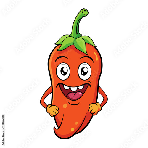 Vector Habanero Illustration - Cartoon, Clipart, and Line Art Design with White Background, High-quality vector habanero design in cartoon, clipart, and line art styles with a white background