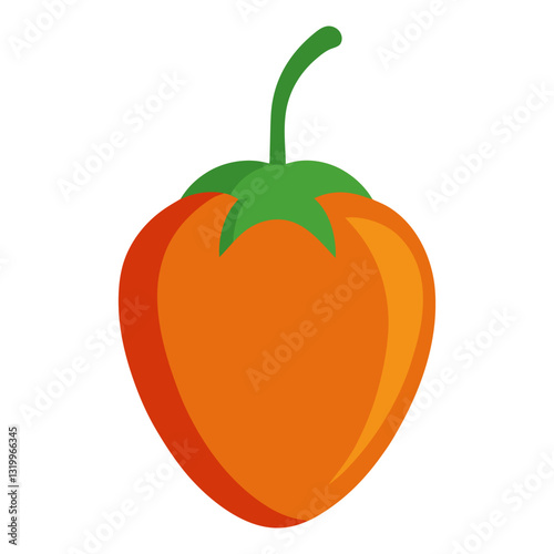 Vector Habanero Illustration - Cartoon, Clipart, and Line Art Design with White Background, High-quality vector habanero design in cartoon, clipart, and line art styles with a white background