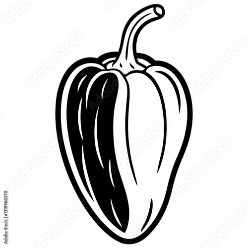 Vector Habanero Illustration - Cartoon, Clipart, and Line Art Design with White Background, High-quality vector habanero design in cartoon, clipart, and line art styles with a white background