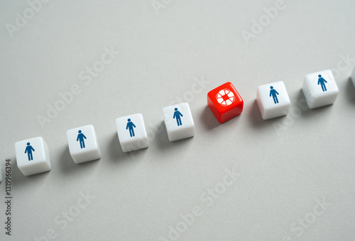 Lifebuoy among people. Concept of psychological help. Psychological support during crises. Emotional rescue, guidance, and comfort for individuals facing stress, anxiety, or uncertainty.