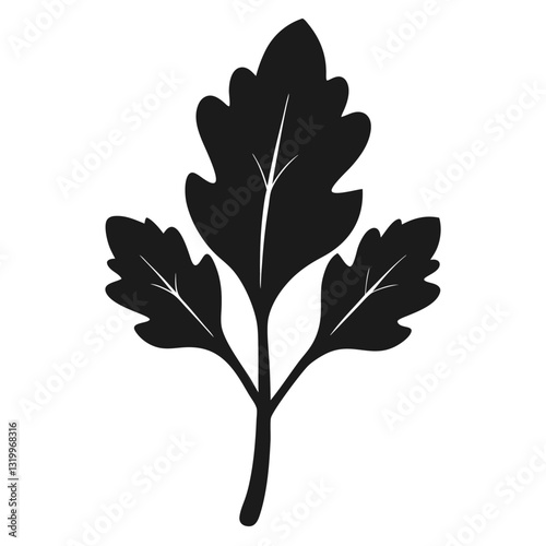 Arugula Vector Silhouette Illustration - White Background, Clipart, Cartoons & Line Art, Arugula vector silhouette design, perfect for healthy food graphics and illustrations.