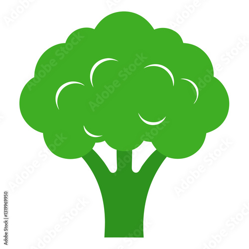 Broccoli Vector Silhouette Illustration - Clipart, Line Art, and Cartoon Design, Vector Broccoli silhouette design for clipart, cartoons, line art, and digital products