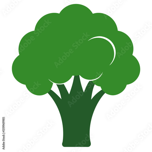 Broccoli Vector Silhouette Illustration - Clipart, Line Art, and Cartoon Design, Vector Broccoli silhouette design for clipart, cartoons, line art, and digital products