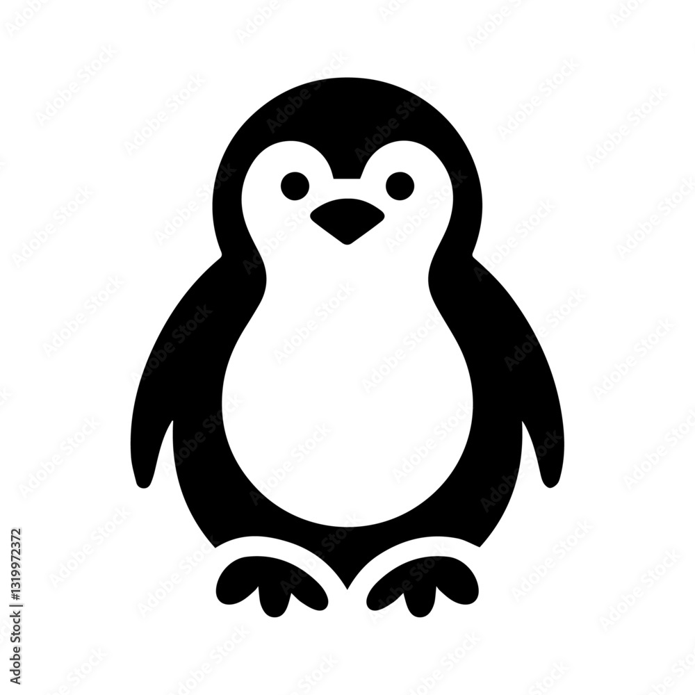 Obraz premium Penguin logo black and white