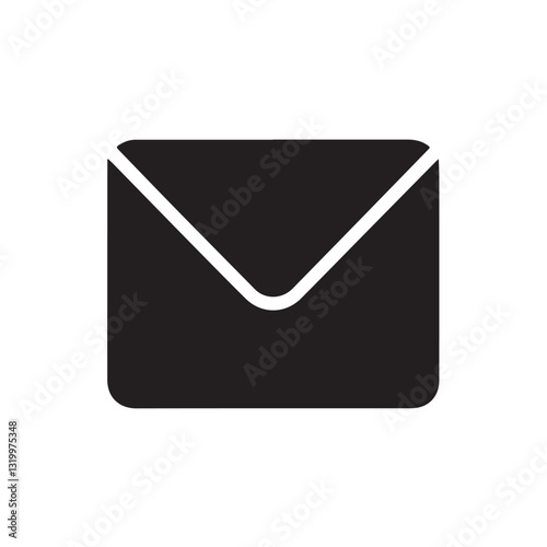 Minimalist black envelope silhouette simple elegant design for your projects icon mail post clean